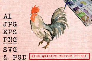 Blue Black Rooster: A Bold Illustration for Creative Projects