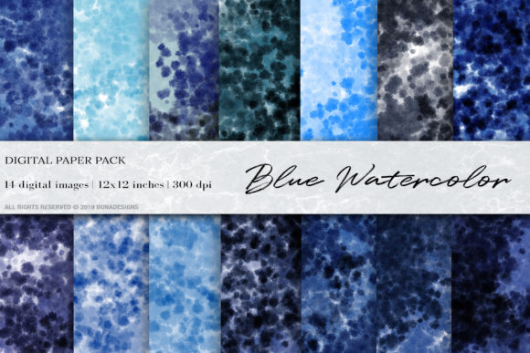 Blue Watercolor Ink Digital Papers: A Textures Review for Real Crafting