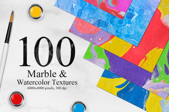 Bright Marble Watercolor Backgrounds and Textures