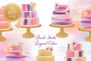 Brush Stroke Marmor Layered Cake Clipart Set Review: Elegant Illustrations for Real Crafting