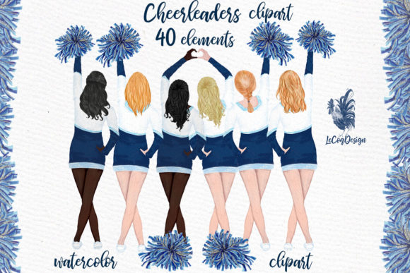 Cheerleaders Girls Clipart: A Versatile Illustration for Modern Marketing