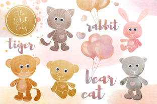 Cuddly Toy Animals Clipart Set: A Versatile Illustration for Small Business Branding
