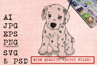 Dalmation Dog Illustrations: A Playful Graphic Design Asset for Content Creators