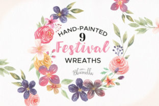 Festival 9 Wreath Set Flowers Garlands: A Versatile Illustrations Boost for Branding