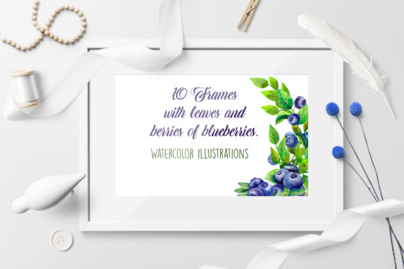 Frames with Berries of Blueberries: A Polished Illustration for Creative Projects