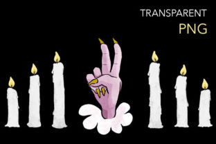 Funny Victory Monster Hand and Candles: A Playful Illustration for Creative Projects