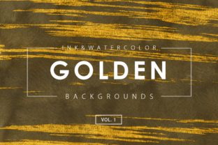 Golden Ink Watercolor Backgrounds 1