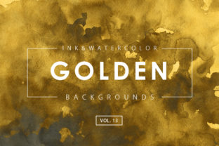 Golden Ink Watercolor Backgrounds 13