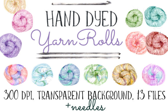 Hand Dyed Rainbow Yarn Rolls: A Vibrant Illustration Asset for Creative Projects