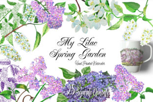 Lilac Spring Garden Clipart: A Fresh Illustration for Digital Sellers