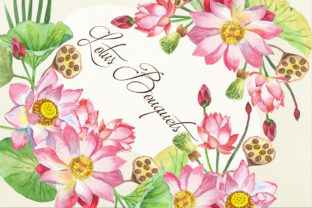 Lotus Flowers Clipart Bouquets Wreaths: A Versatile Graphic Design Asset for Local Business Branding