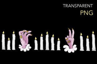 Monster Hands and Candles Border Design: A Bold Illustration for Themed Branding