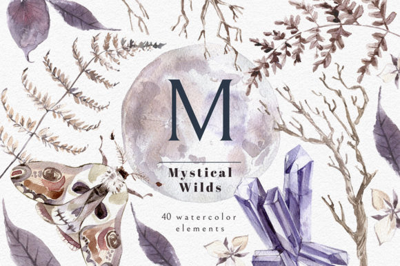 Mystical Wilds Watercolor Set for Crafts and Branding