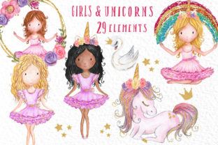 Rainbow Unicorn Clipart for Commercial Illustrations