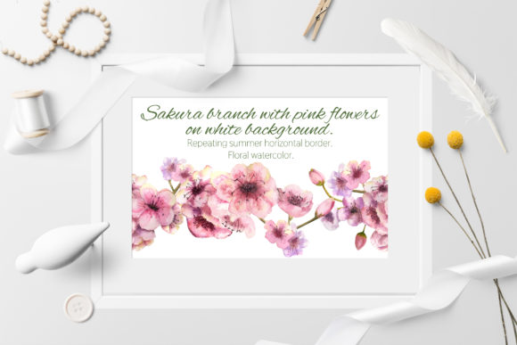 Sakura Branch. Seamless Background for Modern Illustrations