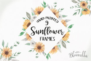 Sunflower Frames Hand Painted Set for Illustrations