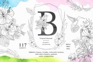 Tropical Blossom Graphic Collection: A Vibrant Design Asset for Creative Marketers