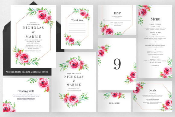 Watercolor Floral Wedding Suite Print Templates: A Designer’s Perspective
