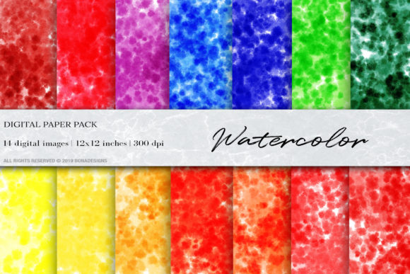 Watercolor, Ink Digital Papers for Creative Branding & Marketing Textures