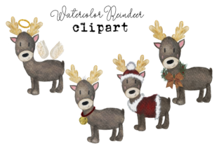 Watercolor Reindeer Clipart for Crafts and Creative Marketing