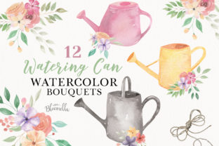 Watering Can Flowers Clipart Spring
